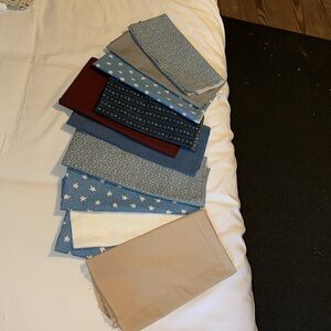 TEN “Fat Quarters” plus TWO Strips in Coordinating Light & Deep Colors